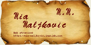 Mia Maljković vizit kartica
